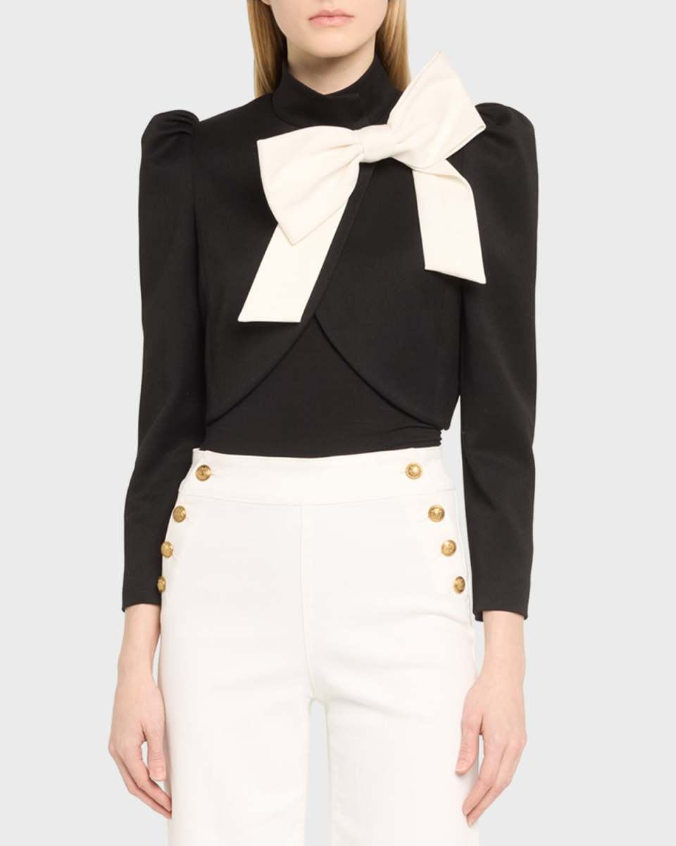 Addison Bow Collar Cropped Jacket